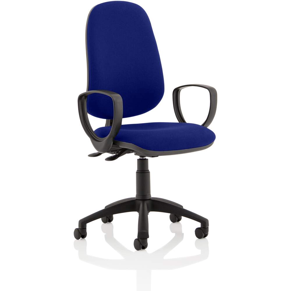 Eclipse II Lever Task Operator Chair Bespoke With Loop Arms In Stevia Blue