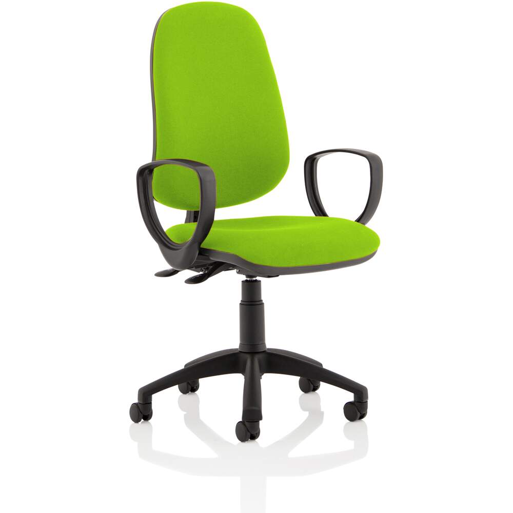 Eclipse II Lever Task Operator Chair Bespoke With Loop Arms In Myrrh Green