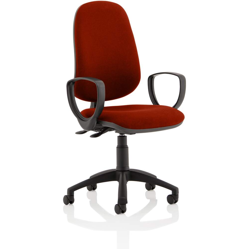 Eclipse II Lever Task Operator Chair Bespoke With Loop Arms In Ginseng Chilli