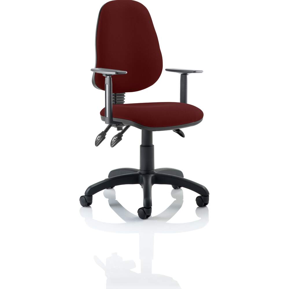 Eclipse III Lever Task Operator Chair Bespoke With Height Adjustable Arms In Ginseng Chilli