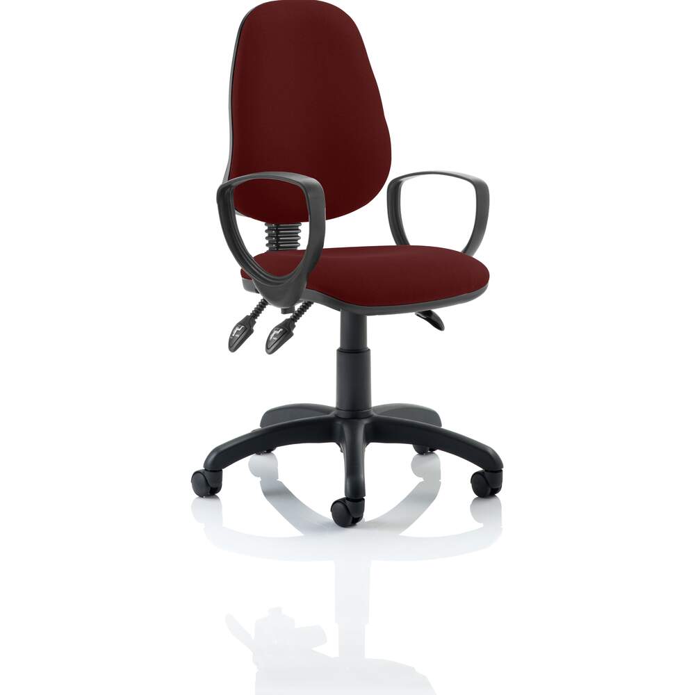 Eclipse III Lever Task Operator Chair Bespoke With Loop Arms In Ginseng Chilli