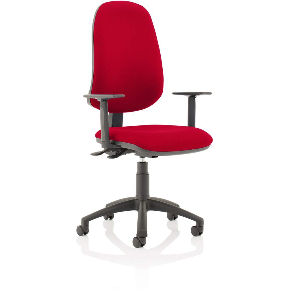 Eclipse XL Lever Task Operator Chair Bespoke With Height Adjustable Arms In Bergamot Cherry