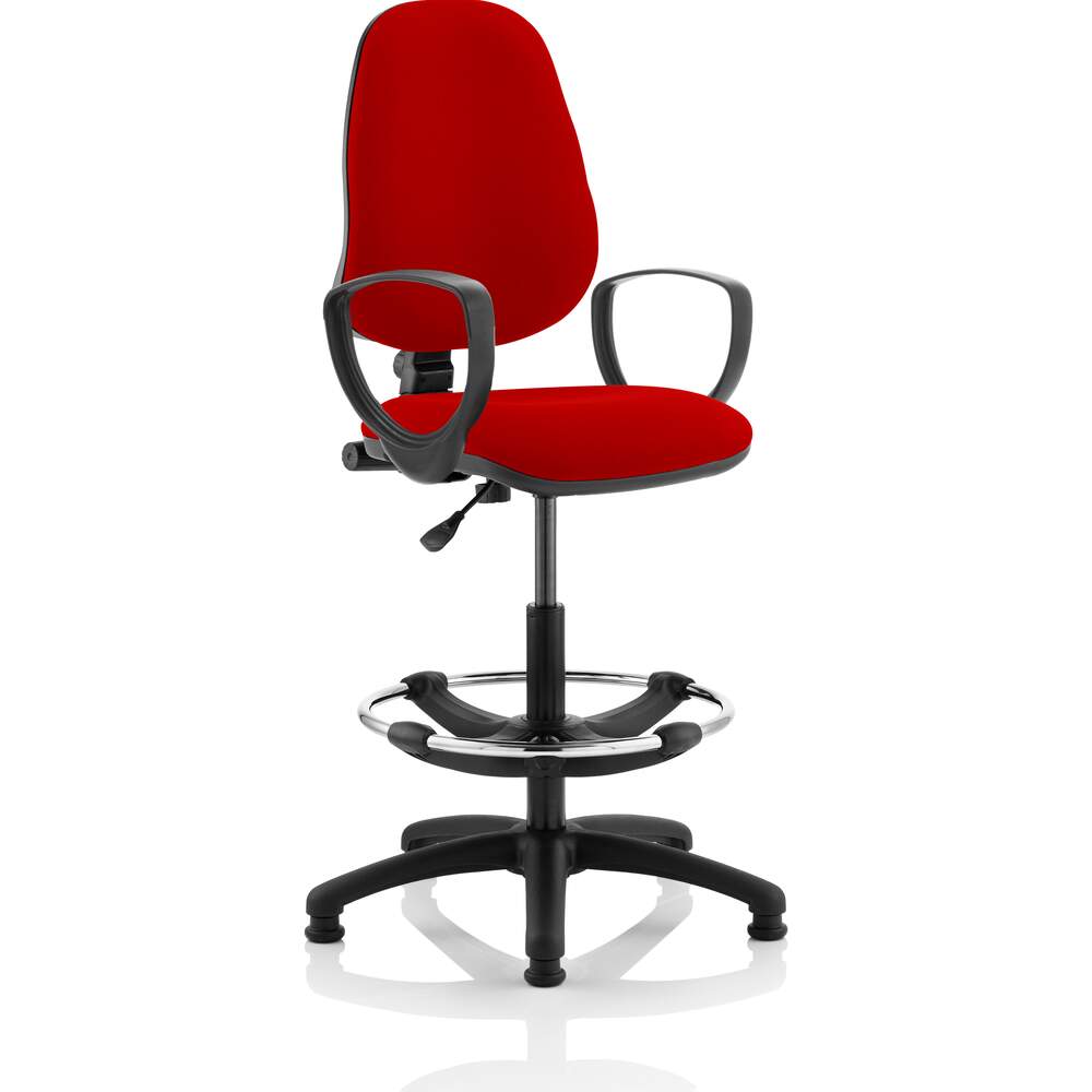 Eclipse I Lever Task Operator Chair Bergamot Cherry Fully Bespoke Colour With Loop Arms with Hi Rise Draughtsman Kit