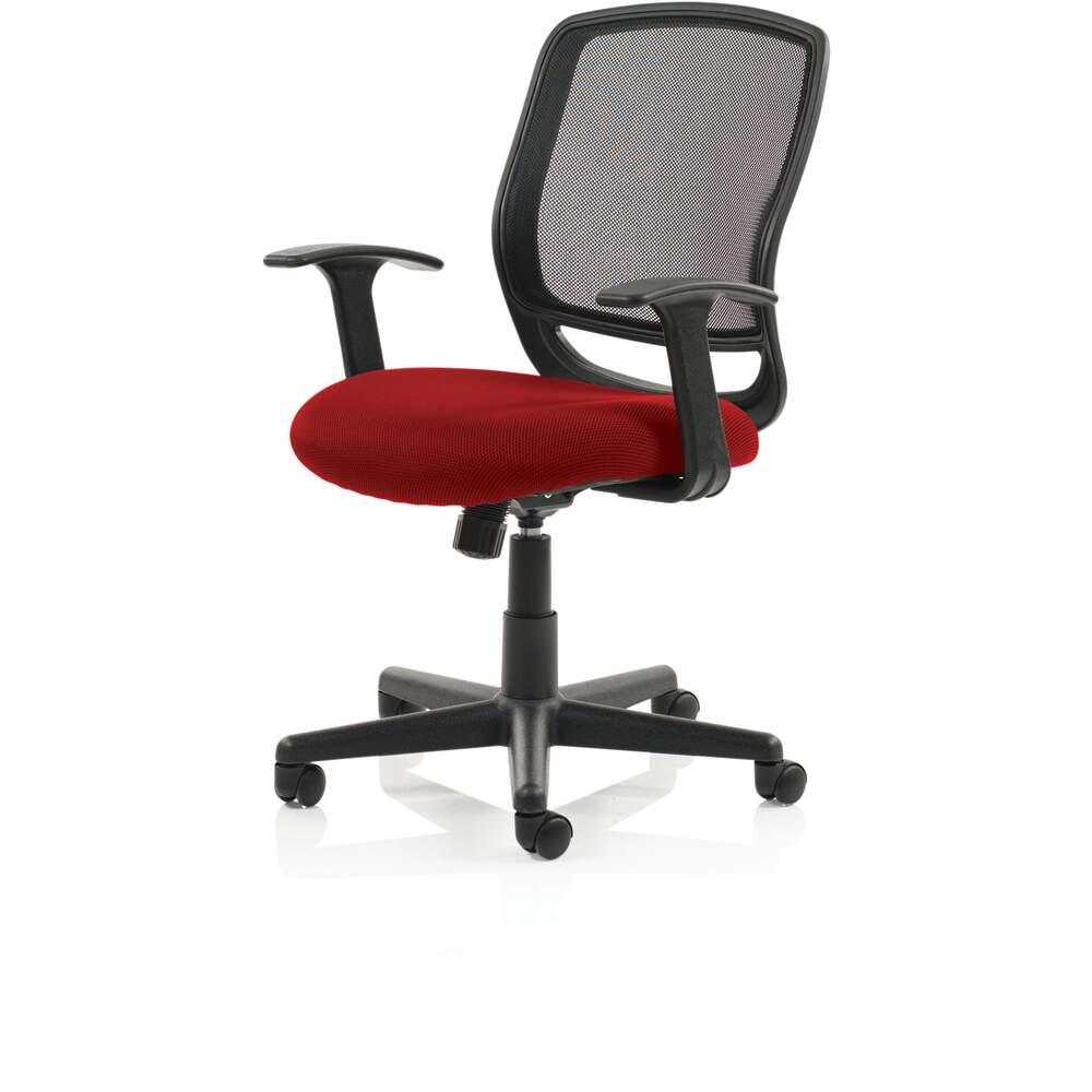 Mave Task Operator Chair Black Mesh With Arms Bespoke Colour Seat Bergamot Cherry