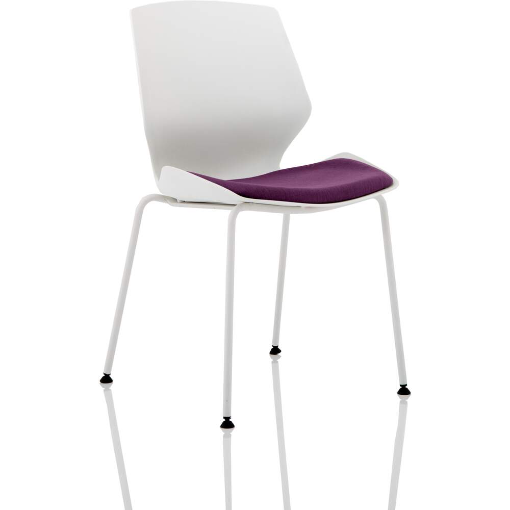 Florence White Frame Visitor Chair in Tansy Purple