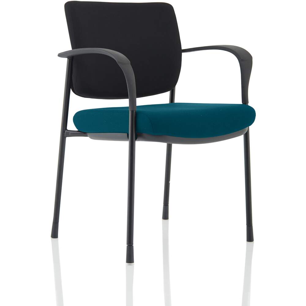 Brunswick Deluxe Black Fabric Back Black Frame Bespoke Colour Seat Maringa Teal With Arms