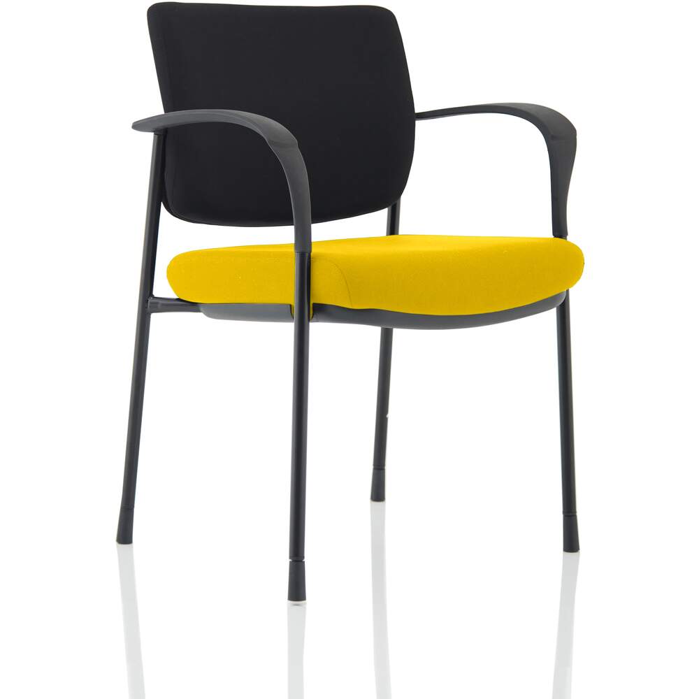 Brunswick Deluxe Black Fabric Back Black Frame Bespoke Colour Seat Senna Yellow With Arms