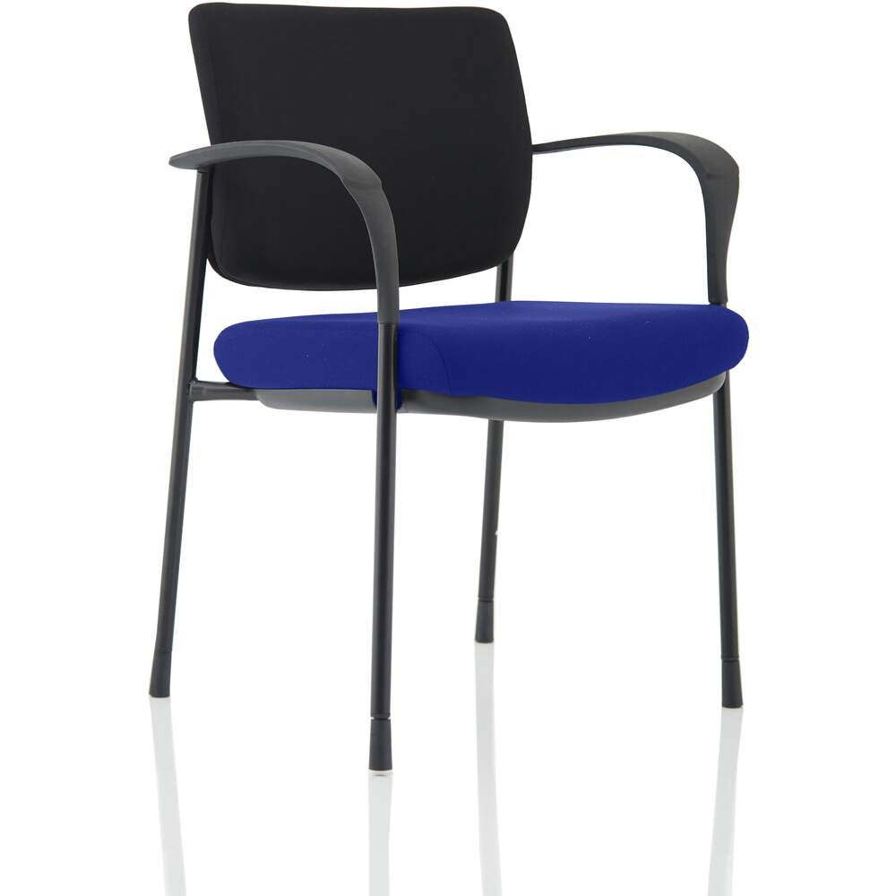 Brunswick Deluxe Black Fabric Back Black Frame Bespoke Colour Seat Stevia Blue With Arms