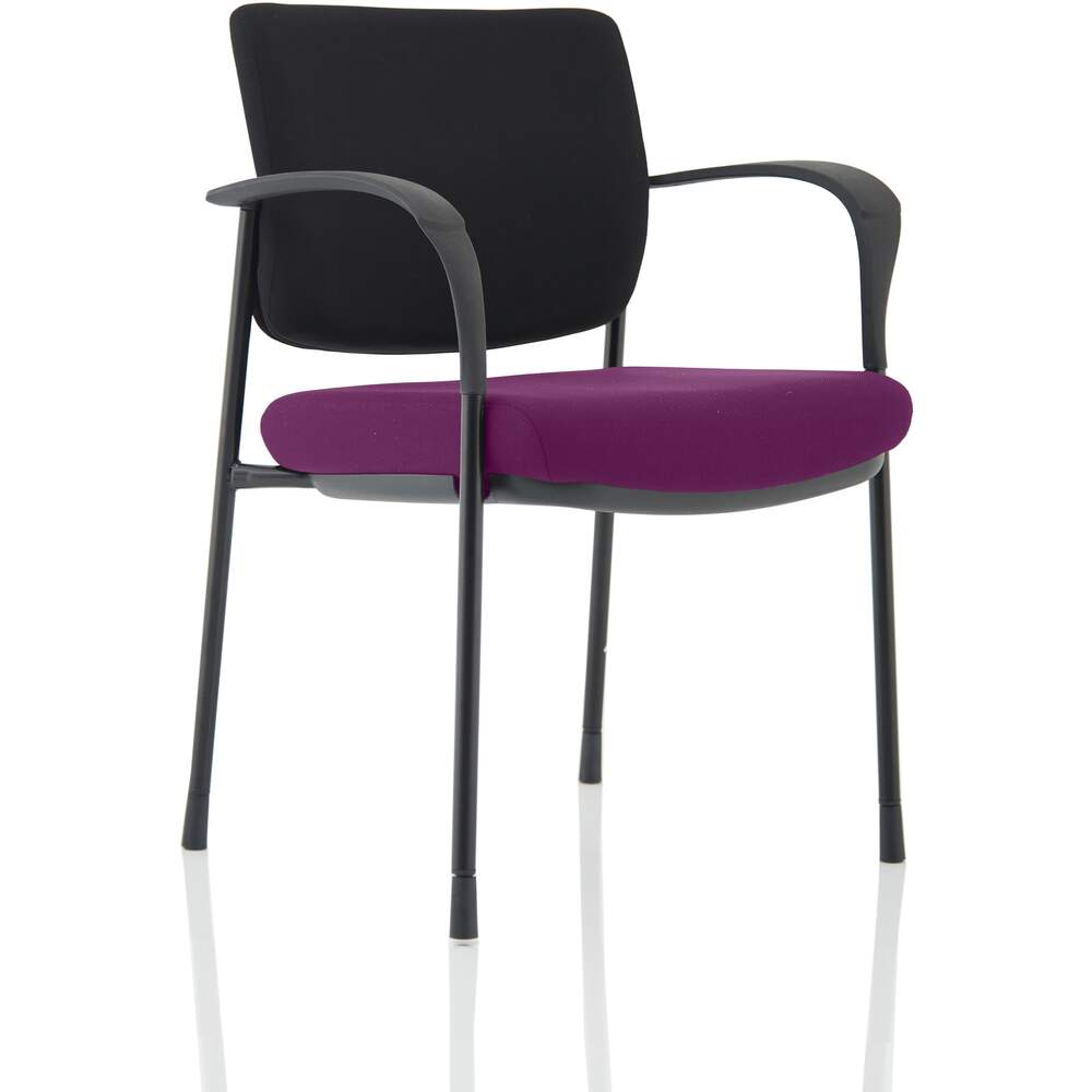 Brunswick Deluxe Black Fabric Back Black Frame Bespoke Colour Seat Tansy Purple With Arms