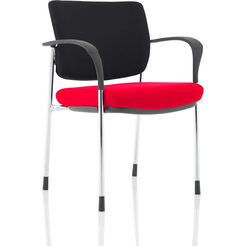 Brunswick Deluxe Black Fabric Back Chrome Frame Bespoke Colour Seat Bergamot Cherry With Arms