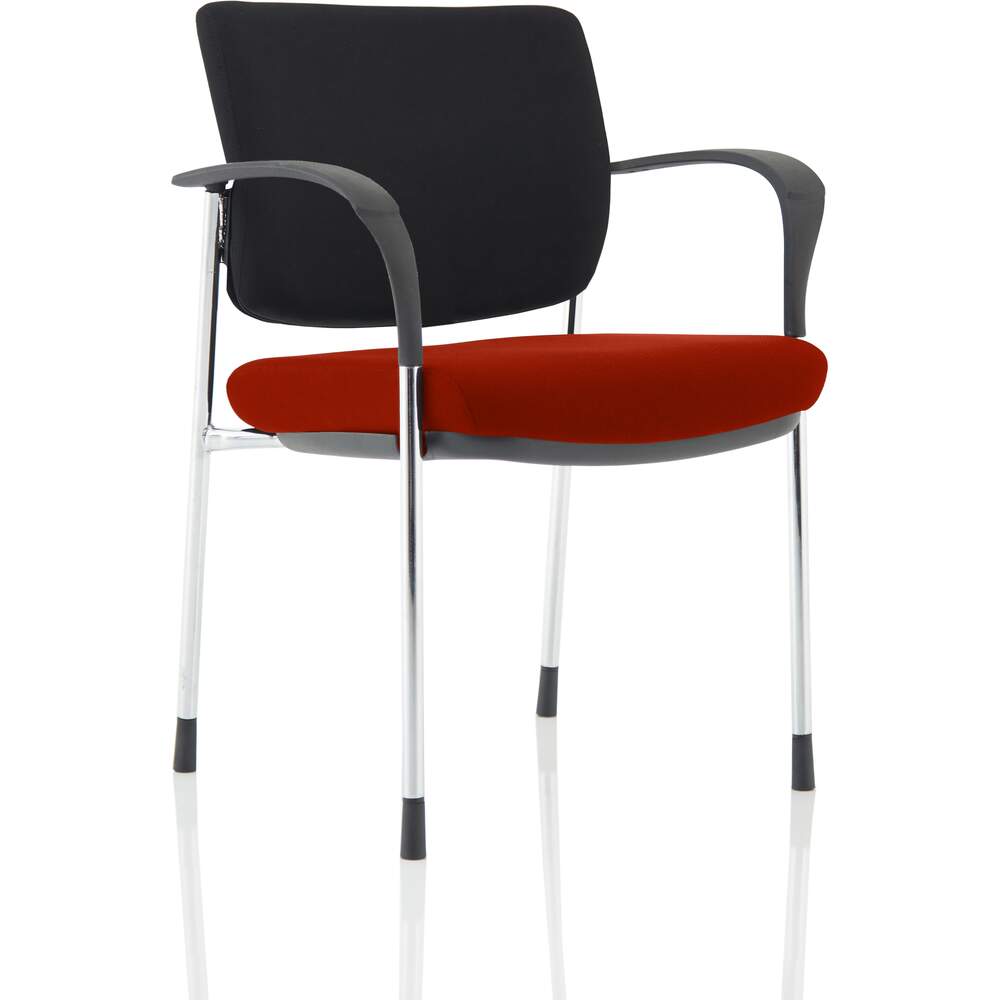 Brunswick Deluxe Black Fabric Back Chrome Frame Bespoke Colour Seat Ginseng Chilli With Arms