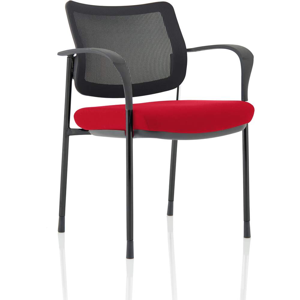 Brunswick Deluxe Mesh Back Black Frame Bespoke Colour Seat Bergamot Cherry With Arms