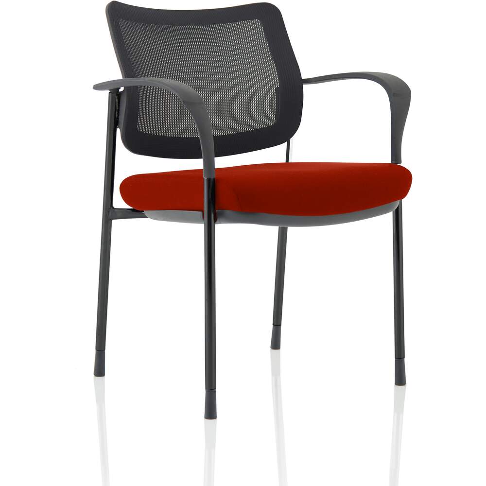 Brunswick Deluxe Mesh Back Black Frame Bespoke Colour Seat Ginseng Chilli With Arms