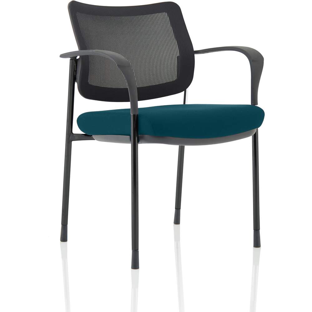 Brunswick Deluxe Mesh Back Black Frame Bespoke Colour Seat Maringa Teal With Arms