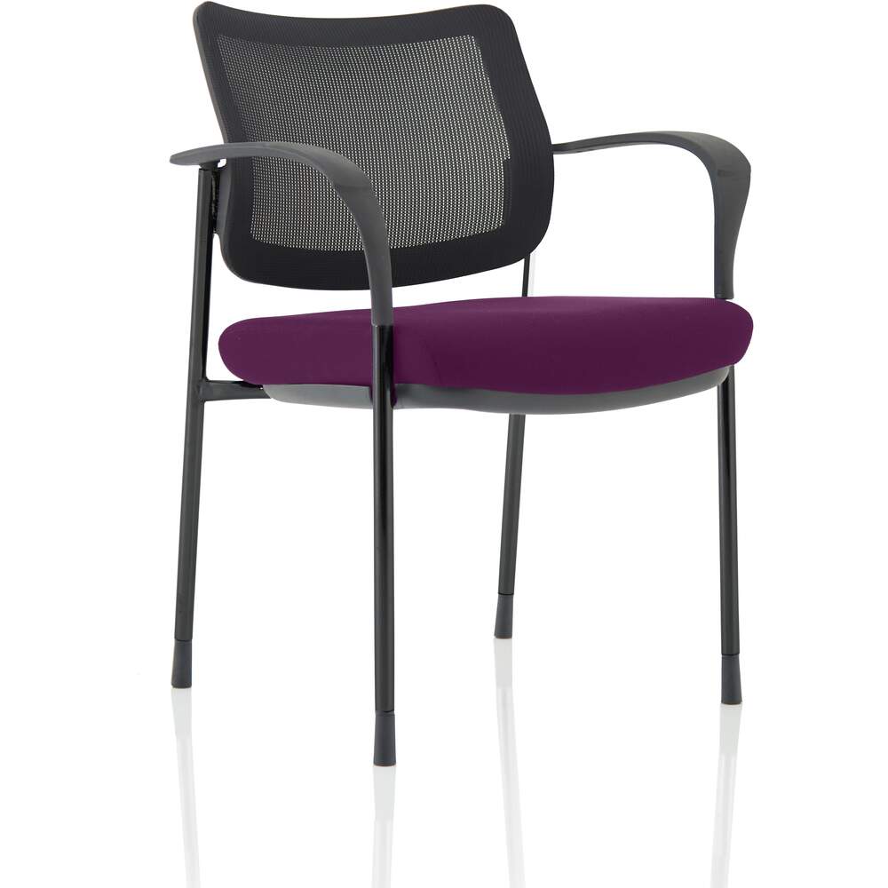 Brunswick Deluxe Mesh Back Black Frame Bespoke Colour Seat Tansy Purple With Arms