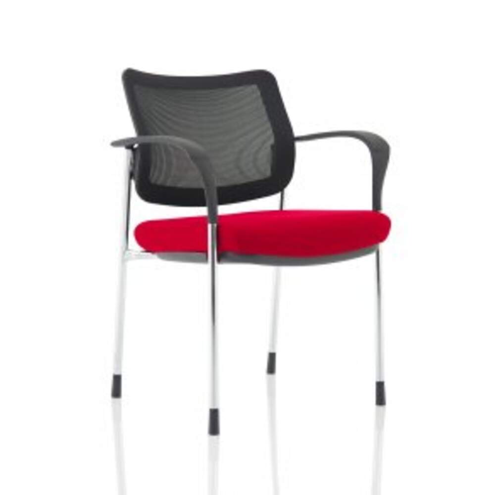 Brunswick Deluxe Mesh Back Chrome Frame Bespoke Colour Seat Bergamot Cherry With Arms