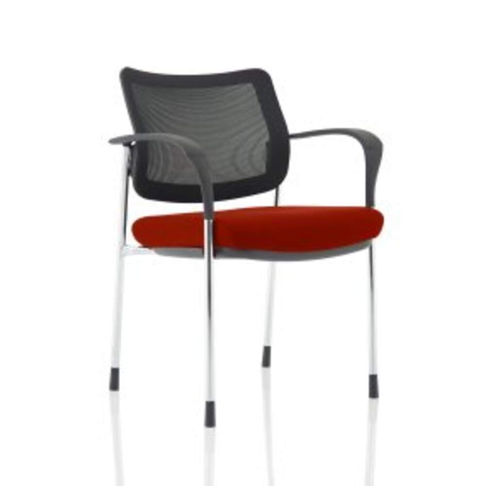 Brunswick Deluxe Mesh Back Chrome Frame Bespoke Colour Seat Ginseng Chilli With Arms