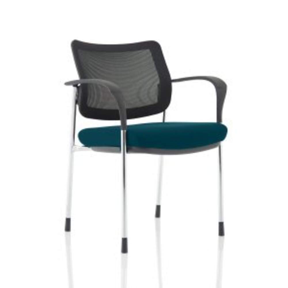 Brunswick Deluxe Mesh Back Chrome Frame Bespoke Colour Seat Maringa Teal With Arms