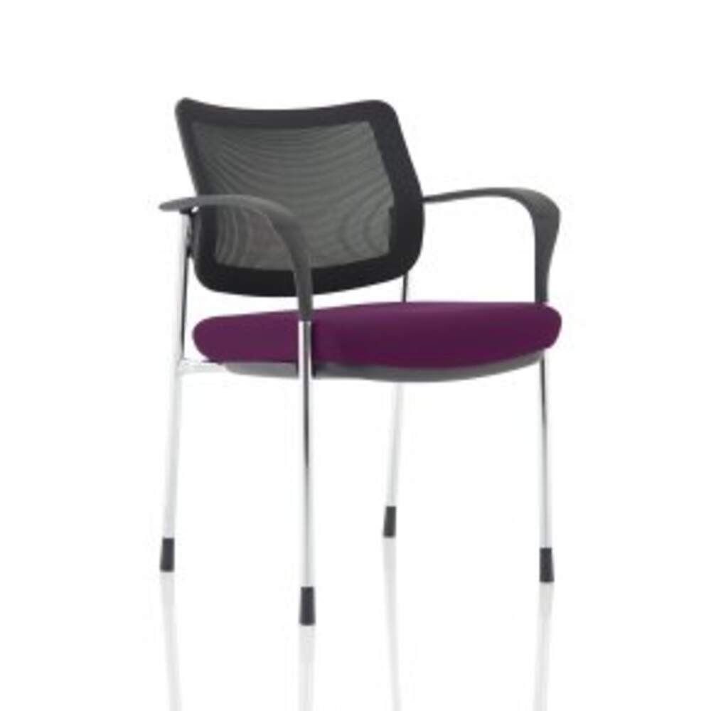 Brunswick Deluxe Mesh Back Chrome Frame Bespoke Colour Seat Tansy Purple With Arms