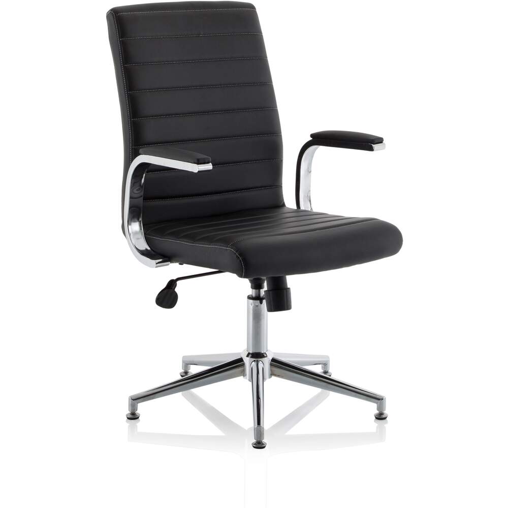 Ezra Executive Brown Leather Chair With Glides