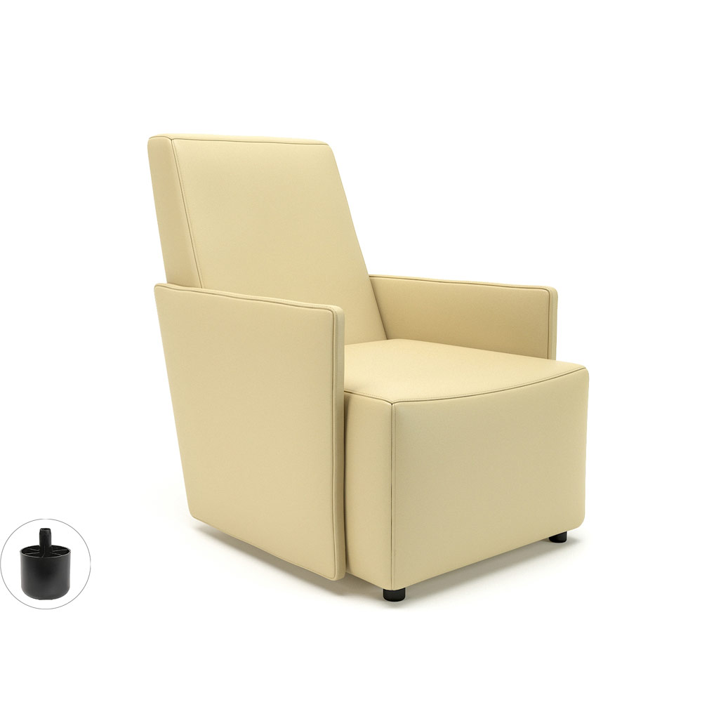 Pella 69cm Wide Armchair Cream Faux Leather Standard Feet With Socket