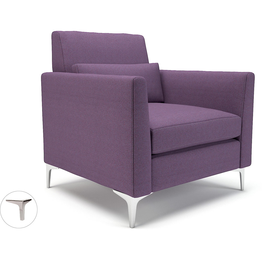 Roselle 90cm Wide Armchair Prime Fabric Chrome Feet