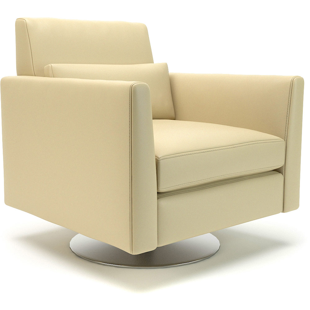 Roselle 90cm Wide Swivel Armchair Cream Faux Leather