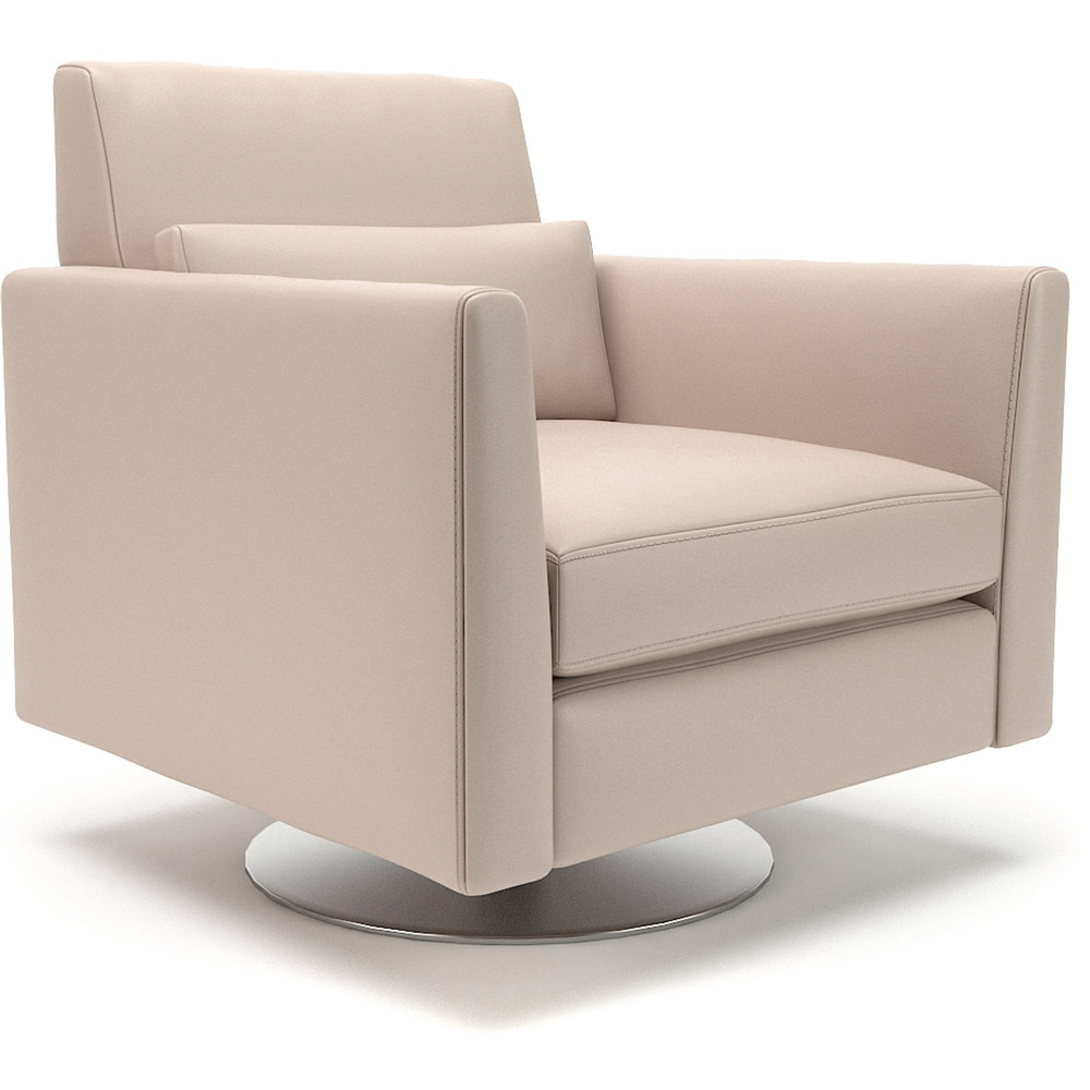 Roselle 90cm Wide Swivel Armchair Taupe Faux Leather