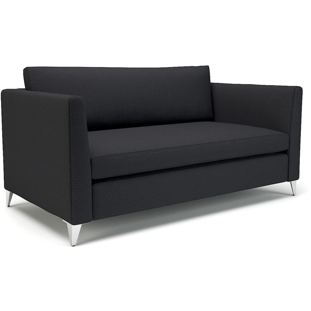 Roselle 157cm Wide Sofa Ebony Fabric Matt Black Feet With Socket