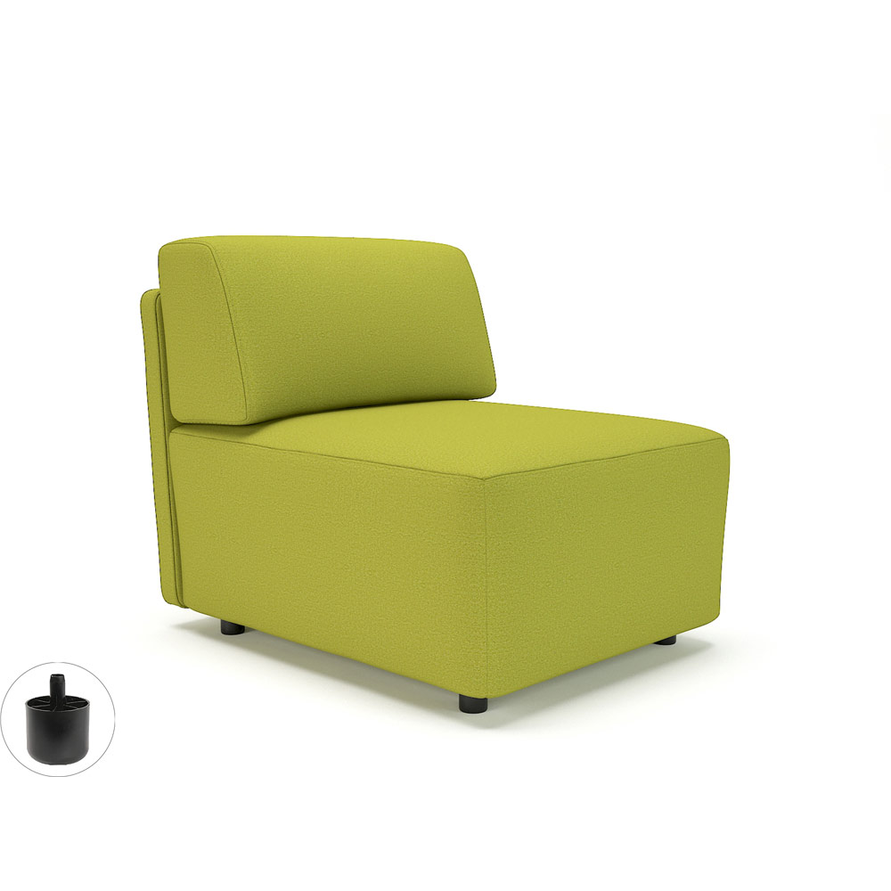 Loomis 65cm Wide Modular Unit Citron Fabric Standard Feet With Socket