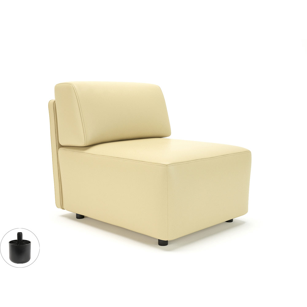 Loomis 65cm Wide Modular Unit Cream Faux Leather Standard Feet