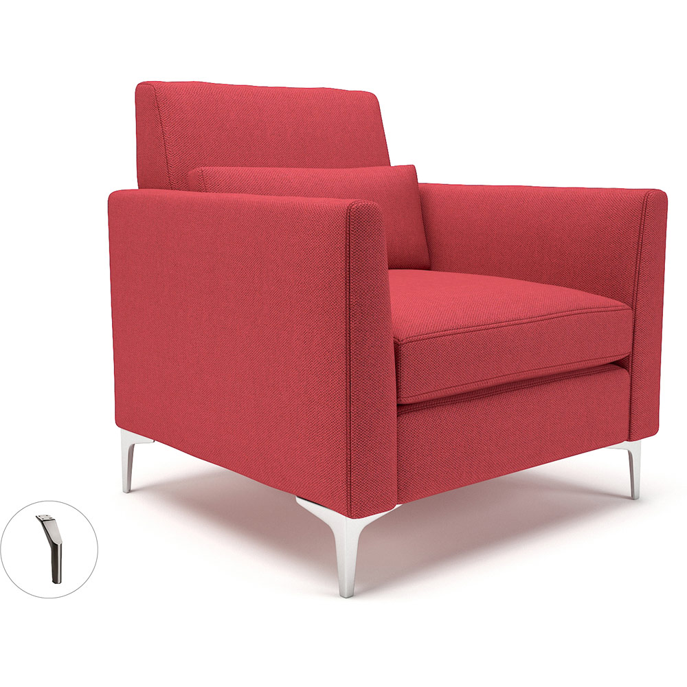 Roselle 90cm Wide Armchair Cycle Fabric Brushed Chrome Feet