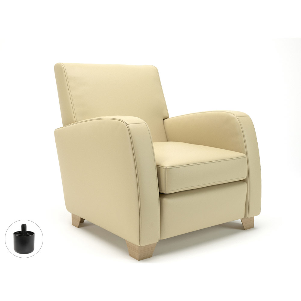 Wynne 81cm Wide Armchair Cream Faux Leather Standard Feet