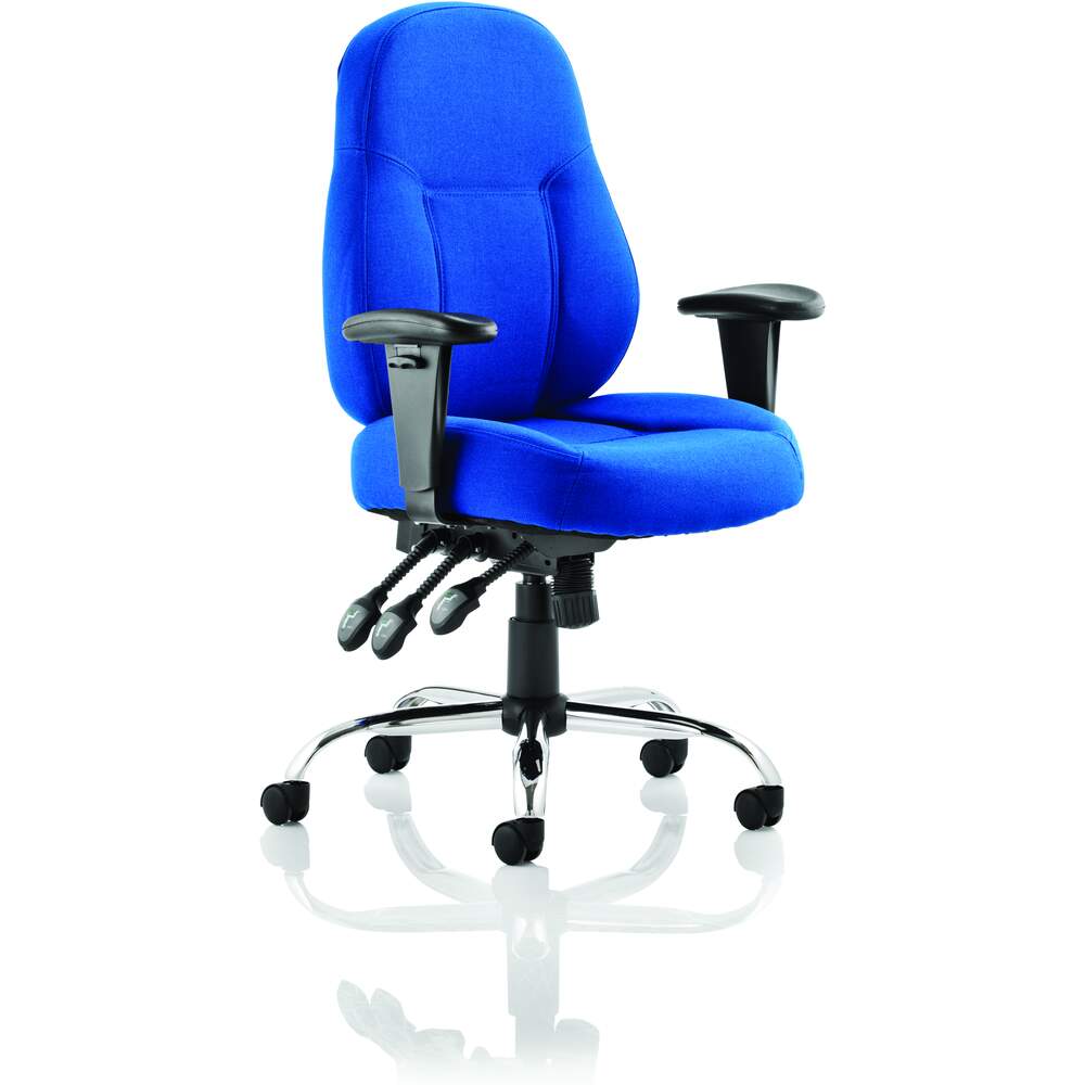 Storm Task Operator Chair Blue Fabric With Arms