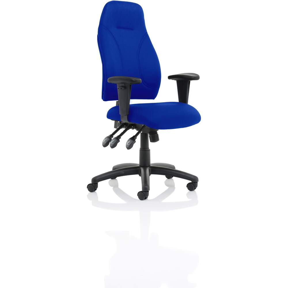 Esme Blue Fabric Posture Chair With Height Adjustable Arms