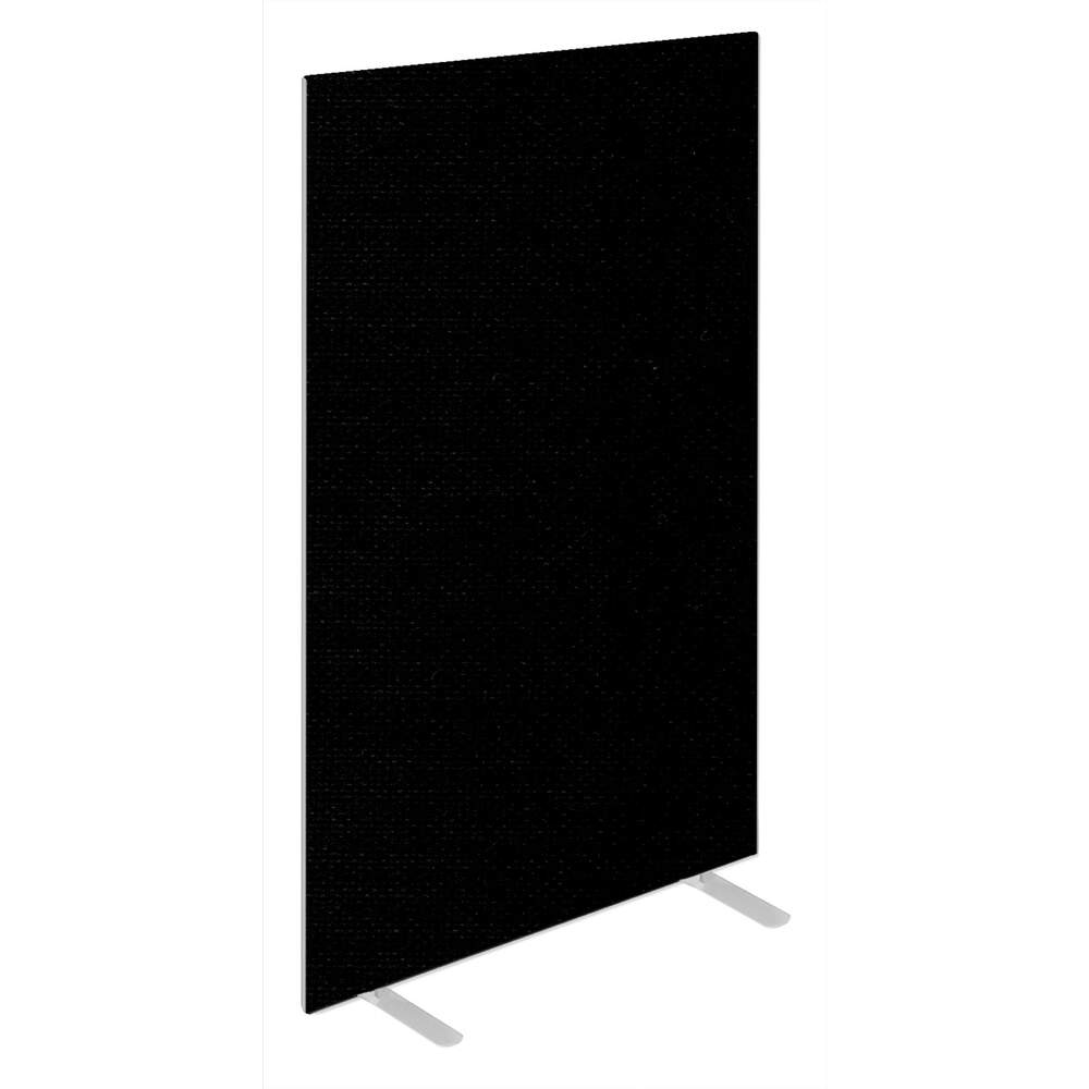 Impulse Plus Oblong 1800/800 Floor Free Standing Screen Black Fabric Light Grey Edges