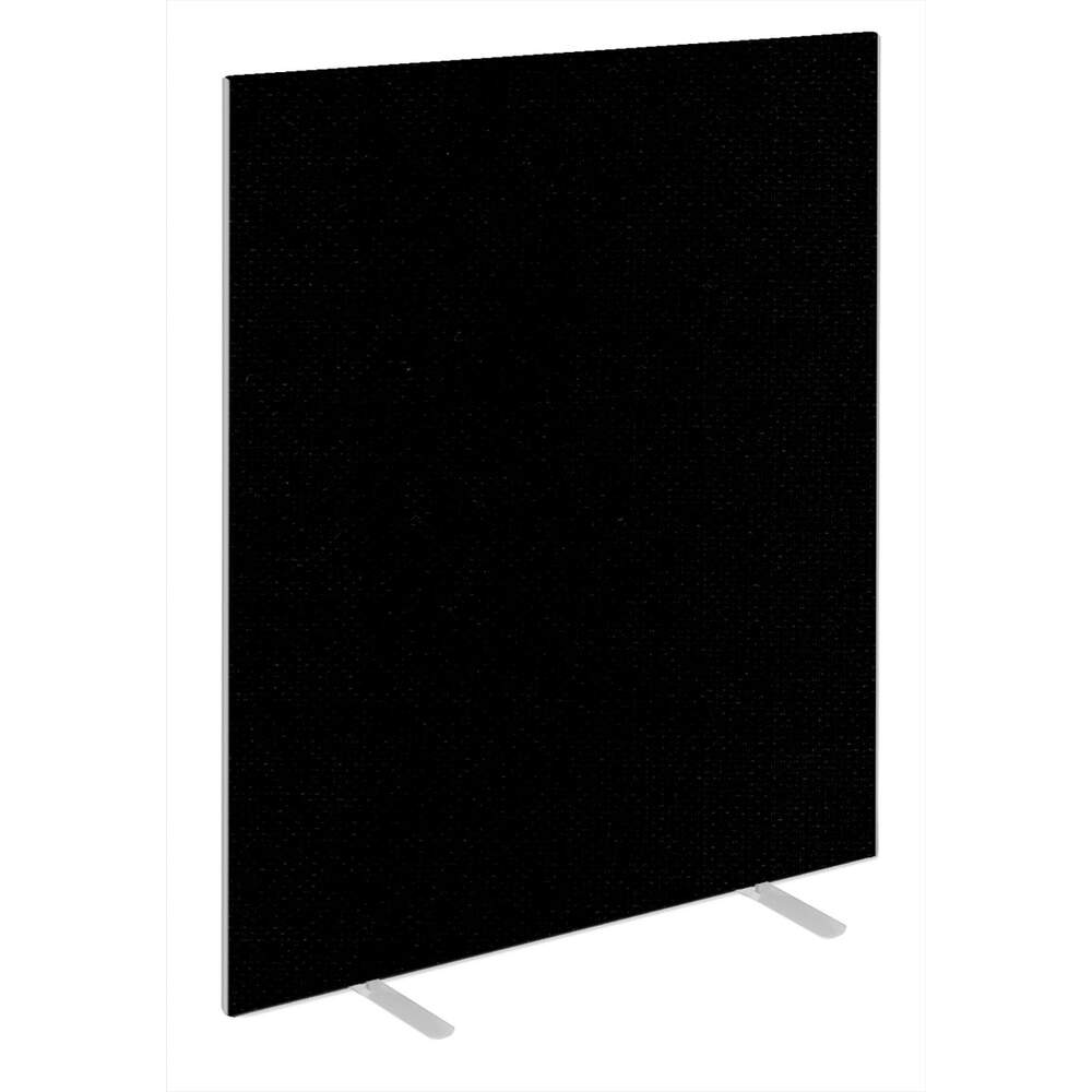 Impulse Plus Oblong 1800/1200 Floor Free Standing Screen Black Fabric Light Grey Edges