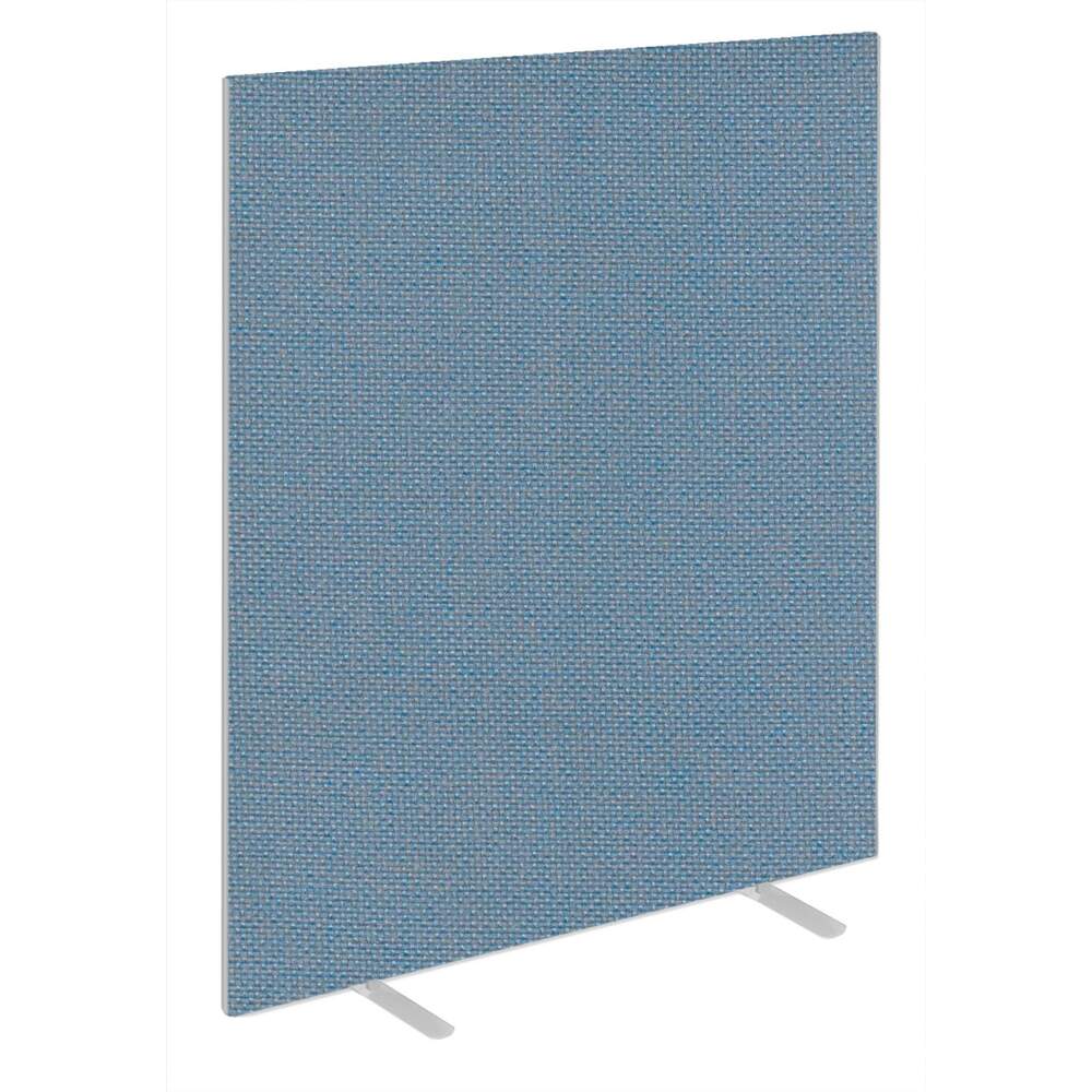 Impulse Plus Oblong 1800/1200 Floor Free Standing Screen Sky Blue Fabric Light Grey Edges