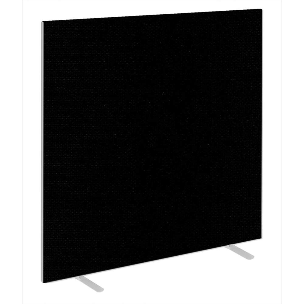 Impulse Plus Oblong 1800/1500 Floor Free Standing Screen Black Fabric Light Grey Edges