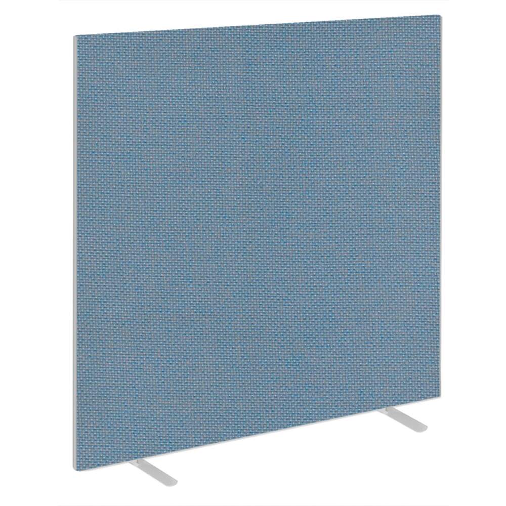 Impulse Plus Oblong 1800/1500 Floor Free Standing Screen Sky Blue Fabric Light Grey Edges