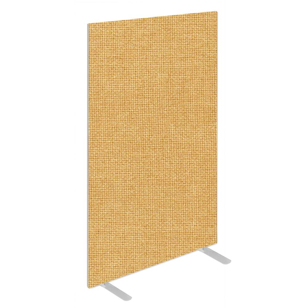 Impulse Plus Oblong 1650/600 Floor Free Standing Screen Beige Fabric Light Grey Edges