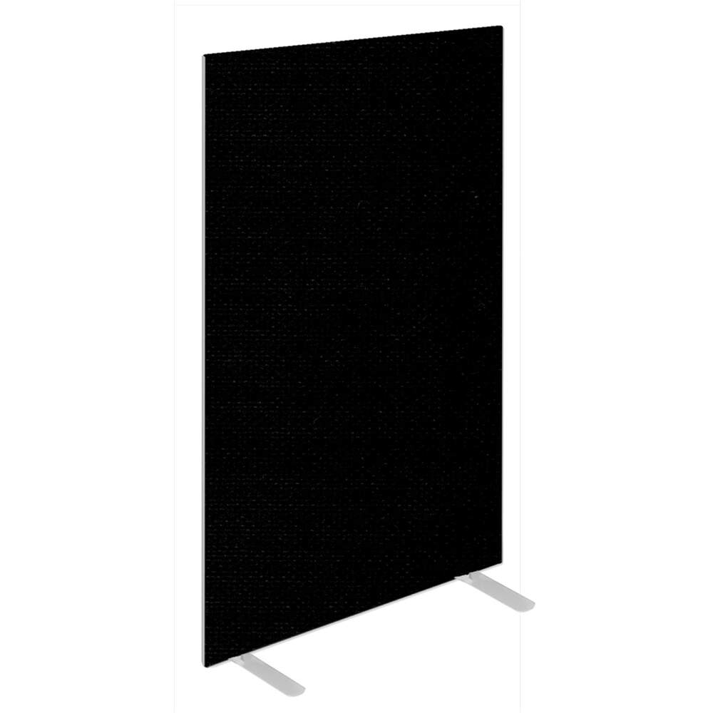 Impulse Plus Oblong 1650/600 Floor Free Standing Screen Black Fabric Light Grey Edges