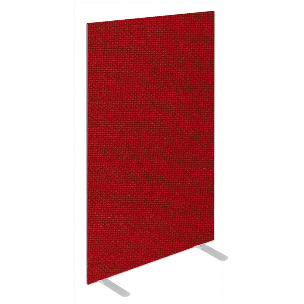 Impulse Plus Oblong 1650/600 Floor Free Standing Screen Burgundy Fabric Light Grey Edges