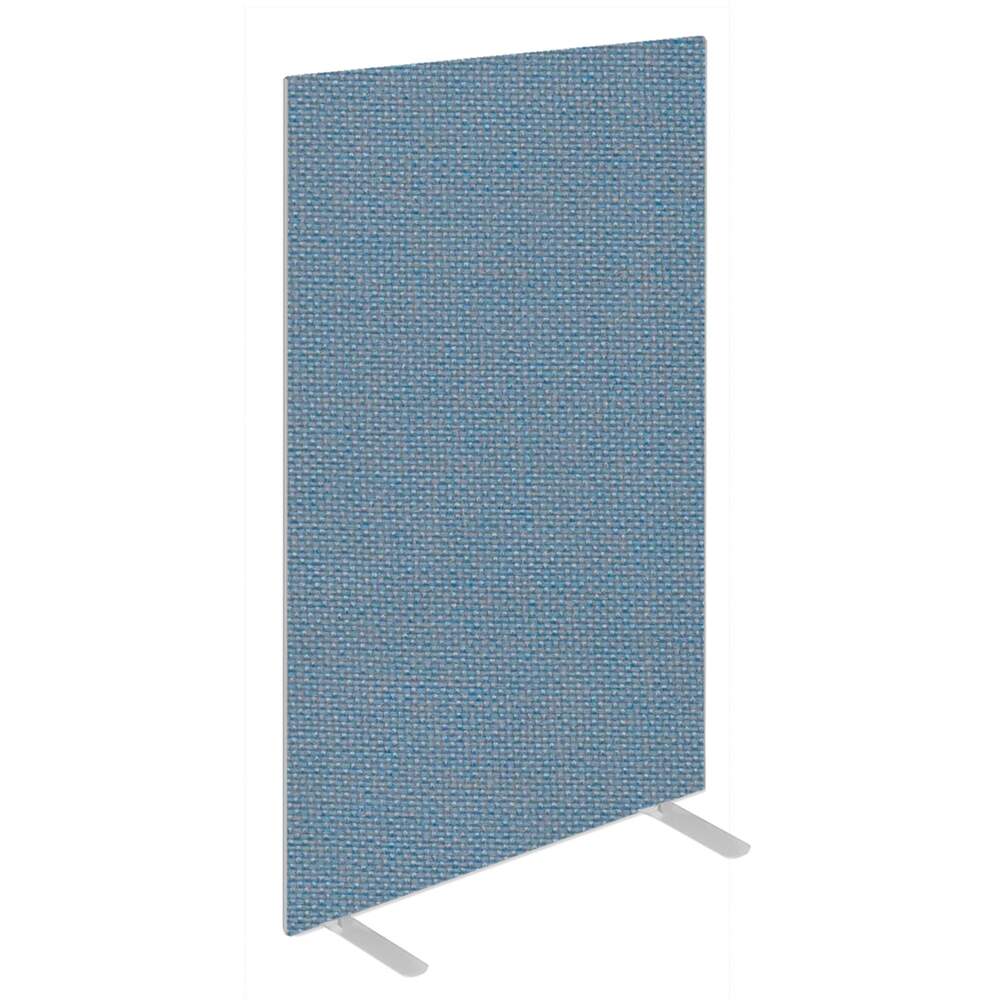 Impulse Plus Oblong 1650/600 Floor Free Standing Screen Sky Blue Fabric Light Grey Edges