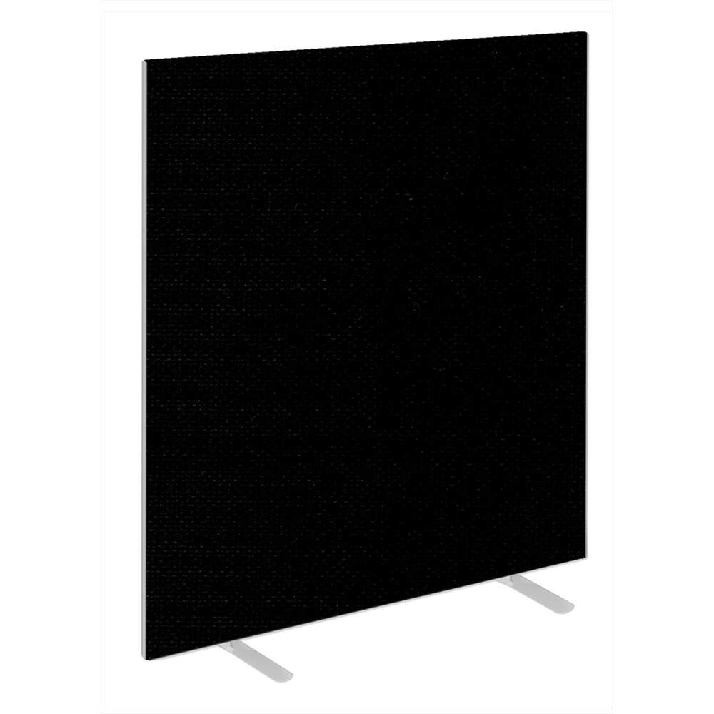 Impulse Plus Oblong 1650/1000 Floor Free Standing Screen Black Fabric Light Grey Edges