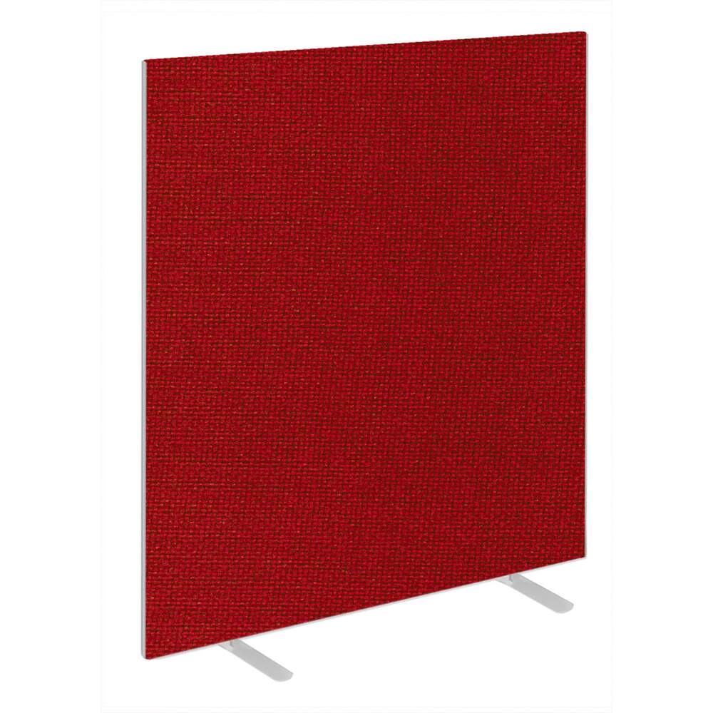 Impulse Plus Oblong 1650/1000 Floor Free Standing Screen Burgundy Fabric Light Grey Edges