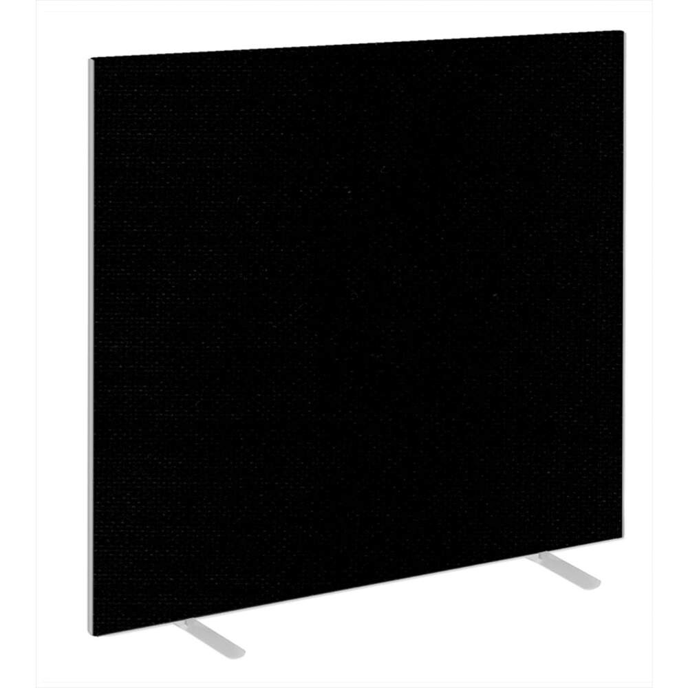 Impulse Plus Oblong 1650/1500 Floor Free Standing Screen Black Fabric Light Grey Edges