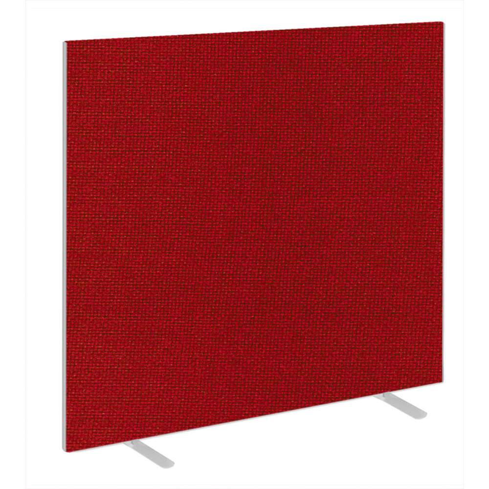 Impulse Plus Oblong 1650/1500 Floor Free Standing Screen Burgundy Fabric Light Grey Edges