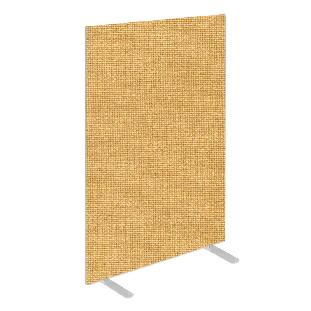 Impulse Plus Oblong 1500/600 Floor Free Standing Screen Beige Fabric Light Grey Edges