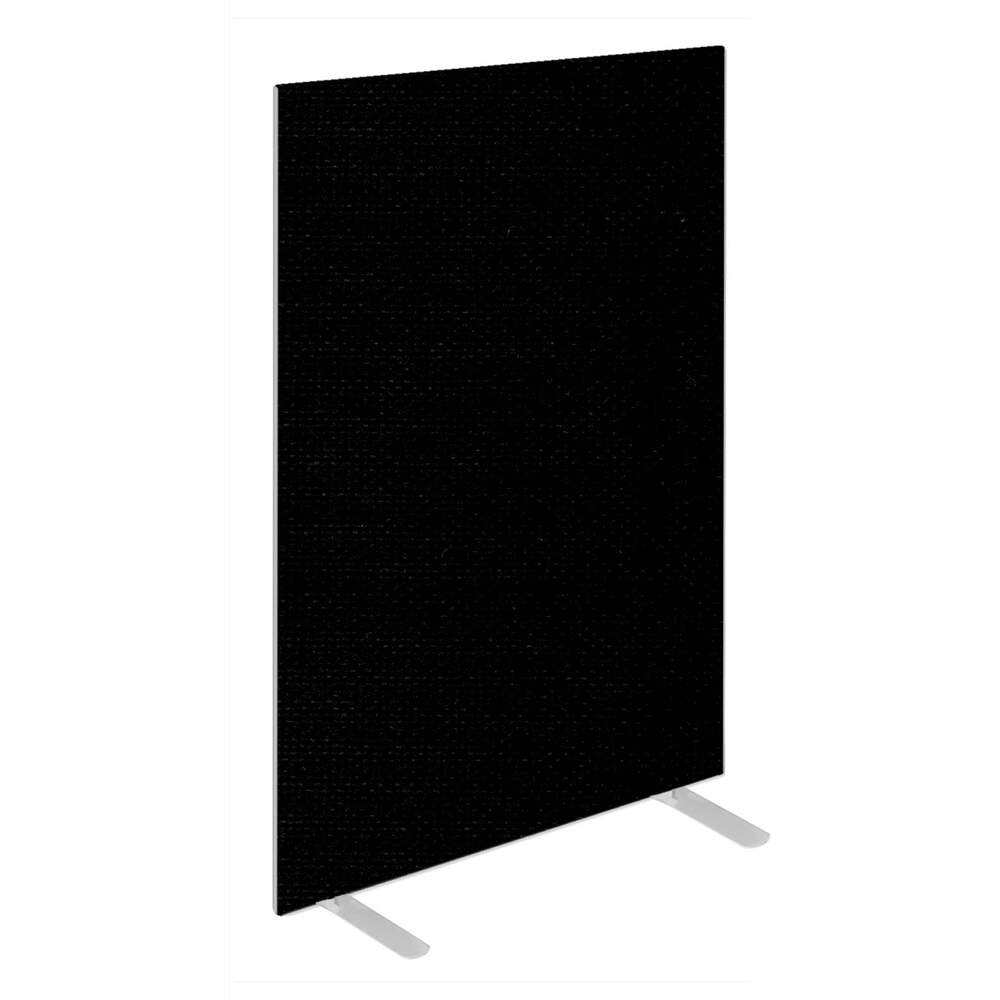 Impulse Plus Oblong 1500/600 Floor Free Standing Screen Black Fabric Light Grey Edges